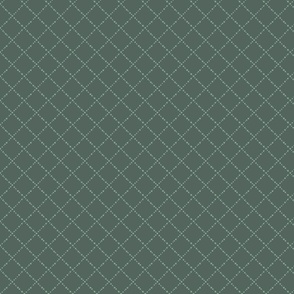 dotted diamonds- grey green- small scale