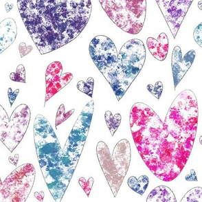 Watercolor Splatter Hearts