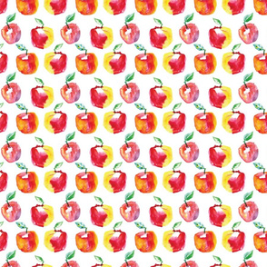 Watercolor apples // medium // white 