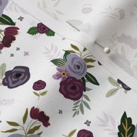 6" Timeless Violet Florals in White Back