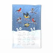 Birds in winter calendar