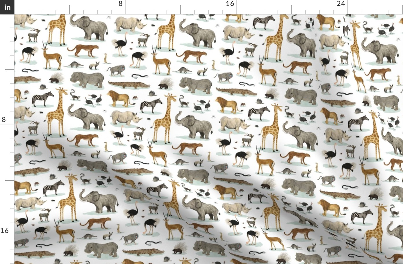 African Animals {small} Fabric | Spoonflower