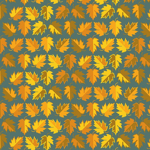 New England maple leaves golden