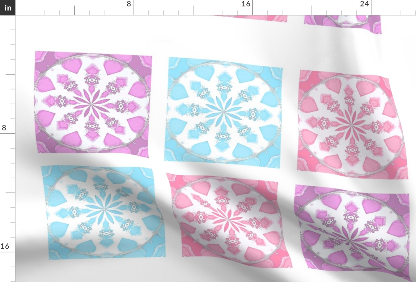 Quick Quilt Pastel Ikat Petals Block Easy Blanket