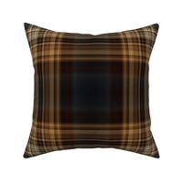 Dark Blue and Brown Fine Line Plaid - Large Scale for Wallpaper and Home Decor
