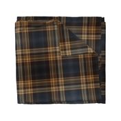 Dark Blue and Brown Fine Line Plaid - Large Scale for Wallpaper and Home Decor