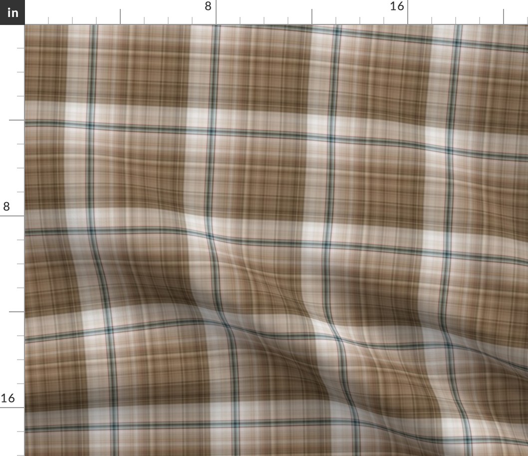 Brown and Blue Fine Line Plaid - Medium