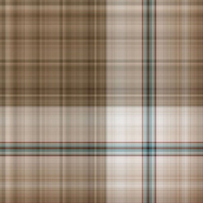 Brown and Blue Fine Line Plaid - Large