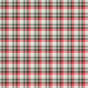 Red Green and White Christmas Plaid - Medium