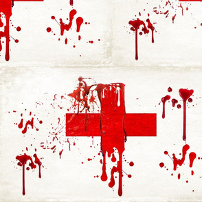 Bloodied Red Crosses: White Background - Lg. Scale