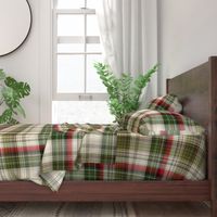 Christmas Plaid - Green White & Red - Large