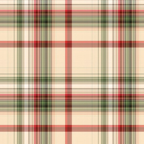 Red Green & Cream Christmas Plaid - Large