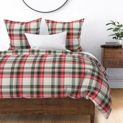 Red Green and White Christmas Plaid - Large