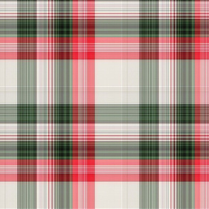 Red Green and White Christmas Plaid - Large