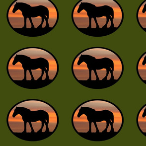 Heavy Horses Silhouettes Olive