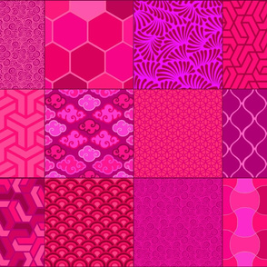 Asian patchwork purplish pink