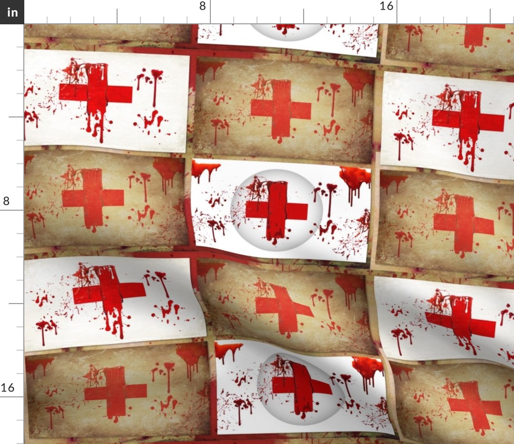 Bloodied Red Crosses - Unframed Average Size