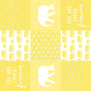 Elephant wholecloth - You are loved forever.  - yellow C20BS (90)