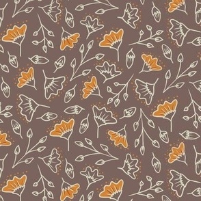 Medium - Amanita_Flowers_Orange on brown