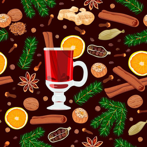 mulled wine christmas pattern