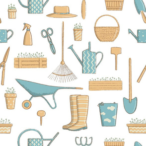 gardening tools front pattern