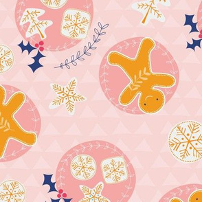 Gingerbread men Large Scale Pink