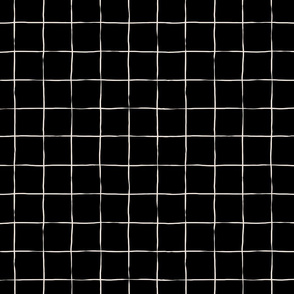 Graph Paper Grid - White on Black