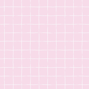 Graph Paper Grid - White on Pink