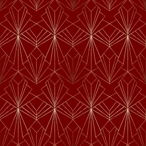 Art Deco on Crimson Red