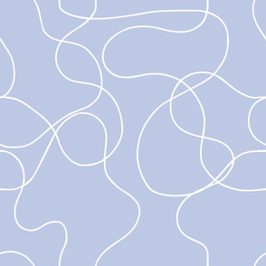 Abstract Line - White on Cornflower Blue