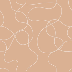 Abstract Line - White on Peach Blush