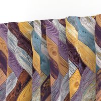 Reclaimed Boat Wood Chevron Tiles Purple Yellow Blue White Rust Orange Herringbone Horizontal