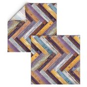 Reclaimed Boat Wood Chevron Tiles Purple Yellow Blue White Rust Orange Herringbone Horizontal