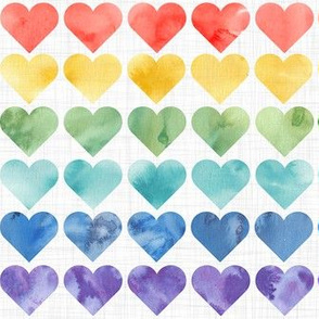 watercolor raibow hearts