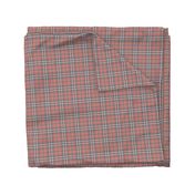 Boxed in Cross Plaid in Peach Pink and Gray