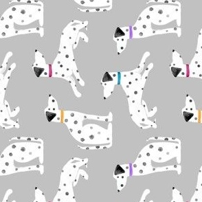 Watercolor Dalmatian Dogs Gray Rotated