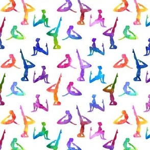 Watercolor Rainbow Yoga Poses