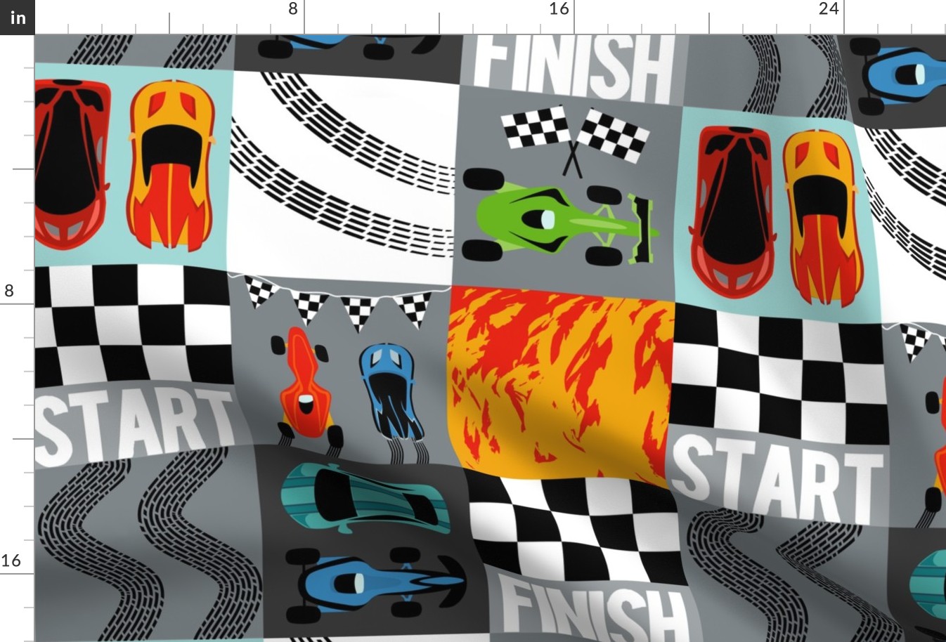 Race Cars  Wholecloth Cheater