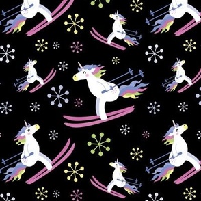 unicorn skiing - small black