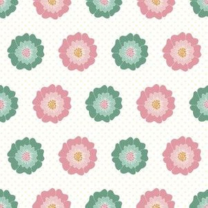 Pink and Teal Flowers Pattern
