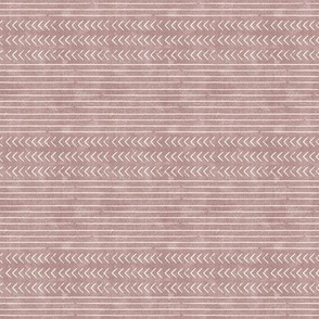 (small scale) arrow stripes - cream on mauve - mud cloth modern trendy farmhouse - LAD20BS