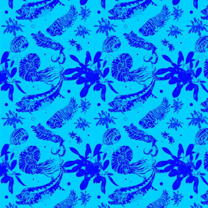 Blue Paleofish Fabric Medium