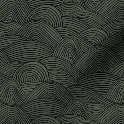 Minimalist ocean waves and surf vibes abstract salty water minimal Scandinavian style stripes cameo green black