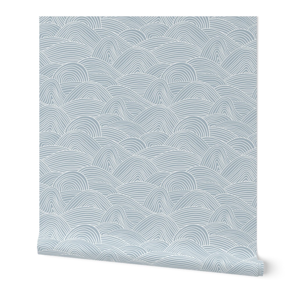 Minimalist ocean waves and surf vibes abstract salty water minimal Scandinavian style stripes soft baby blue white