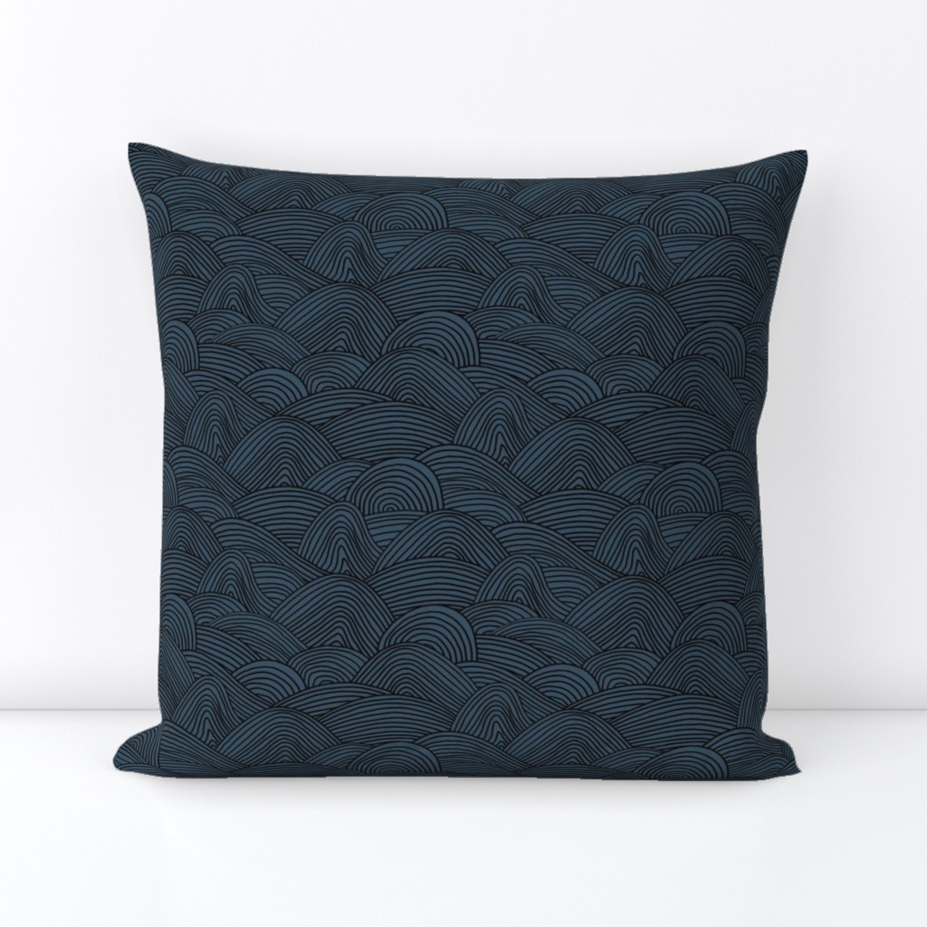 Minimalist ocean waves and surf vibes abstract salty water minimal Scandinavian style stripes navy blue black