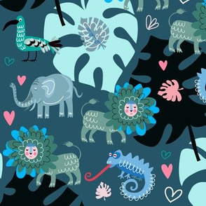 African animals pattern 6