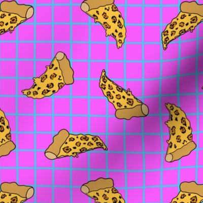 leopard print pizza blue on pink