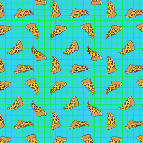 leopard print pizza green on blue