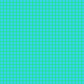 80s grid neon green on blue