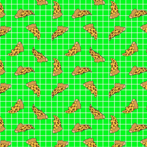 leopard print pizza white on green